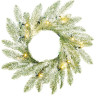 Венок хвойный Чемберлен EDELMAN B.V. диам 35 см б/о с 10 лампами заснеженный 74411